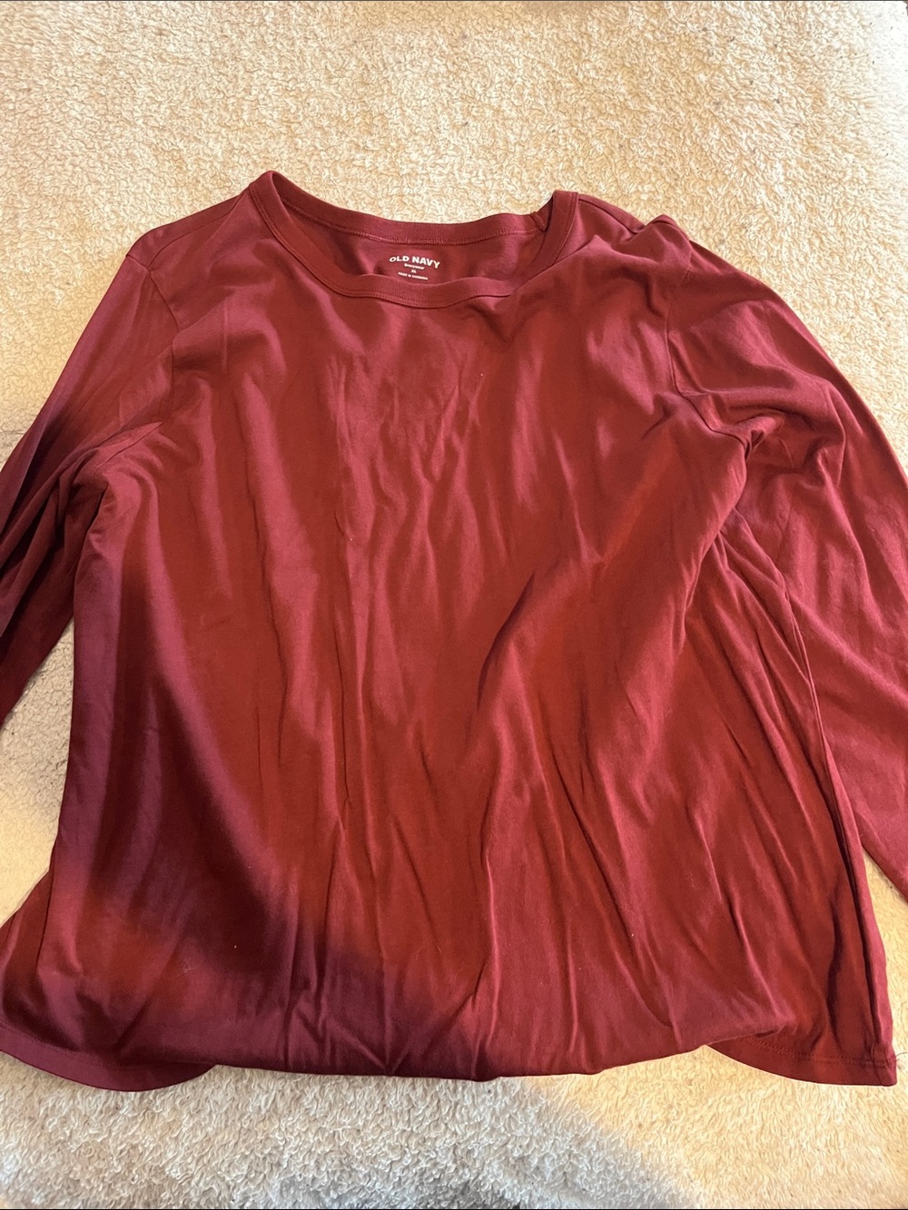 Old Navy Long Sleeve Crewneck Top - Wine